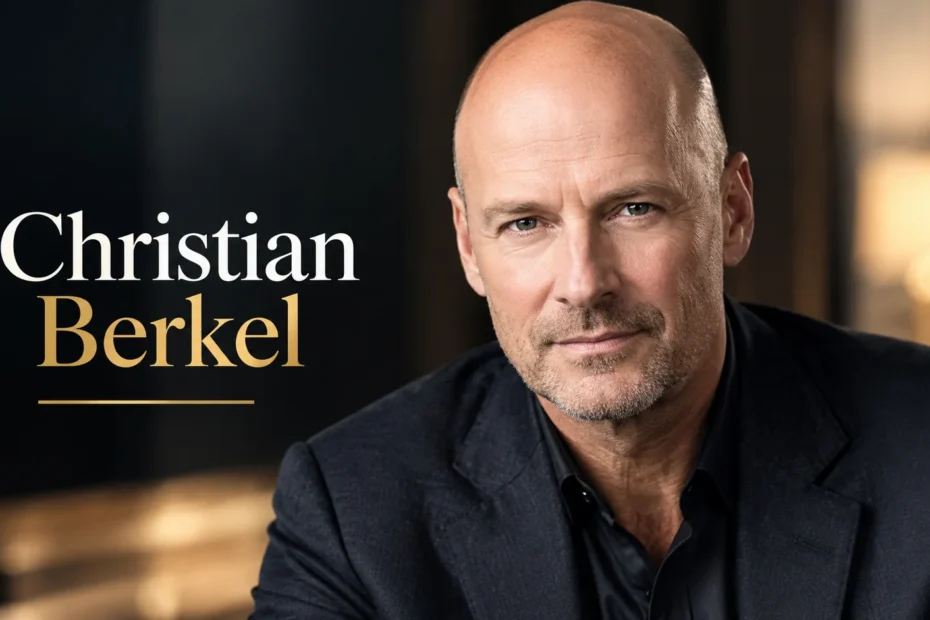 Christian Berkel Porträt – deutscher Schauspieler im eleganten schwarzen Anzug
