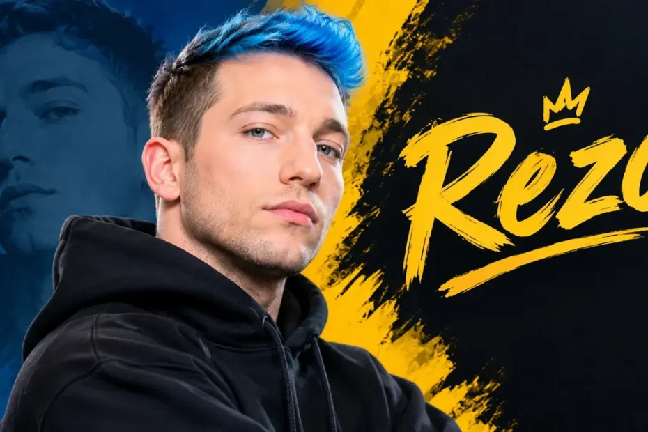 Rezo German YouTuber with blue hair in a black hoodie