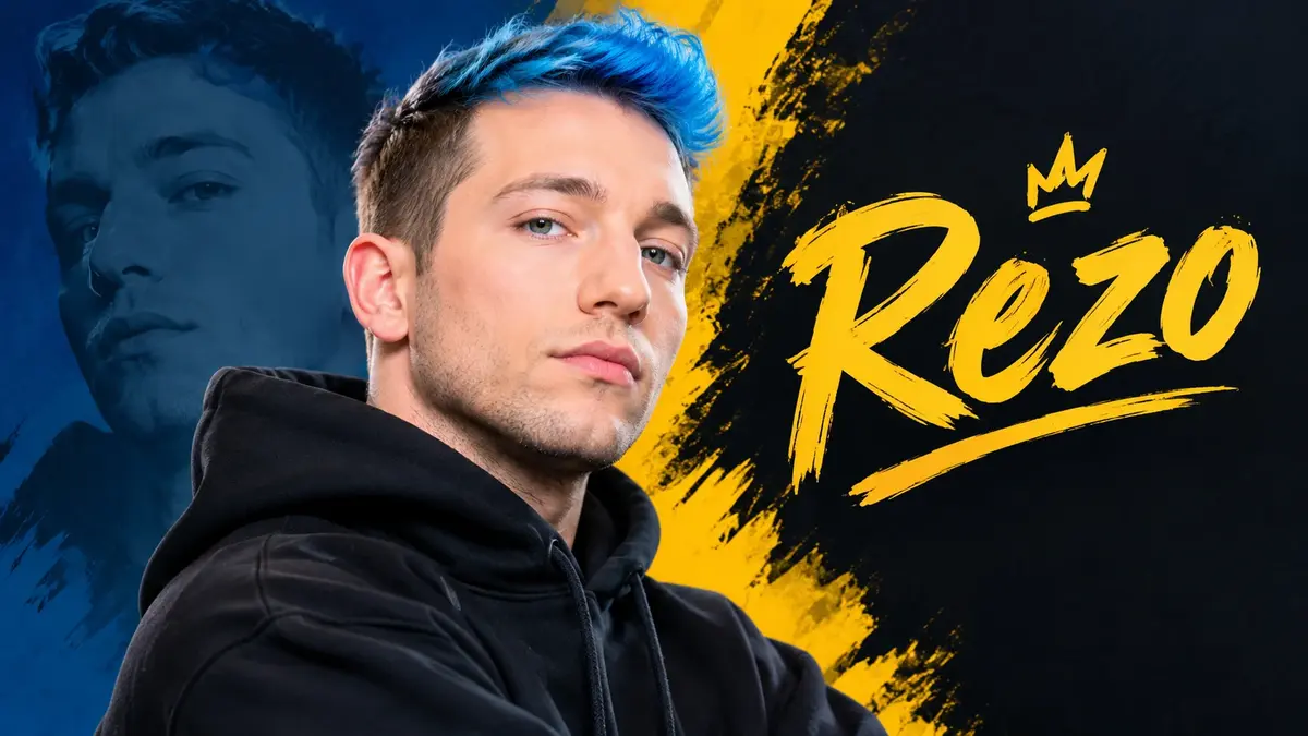 Rezo German YouTuber with blue hair in a black hoodie