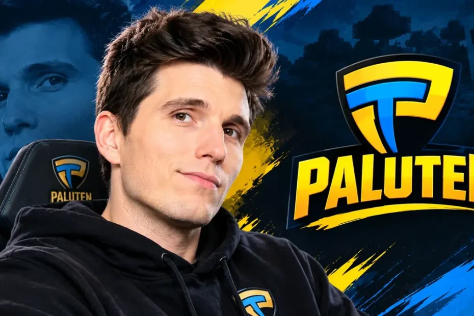 Paluten German YouTuber in a black hoodie with blue and yellow gaming graphics