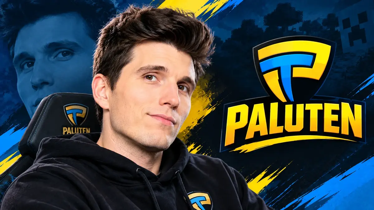 Paluten German YouTuber in a black hoodie with blue and yellow gaming graphics