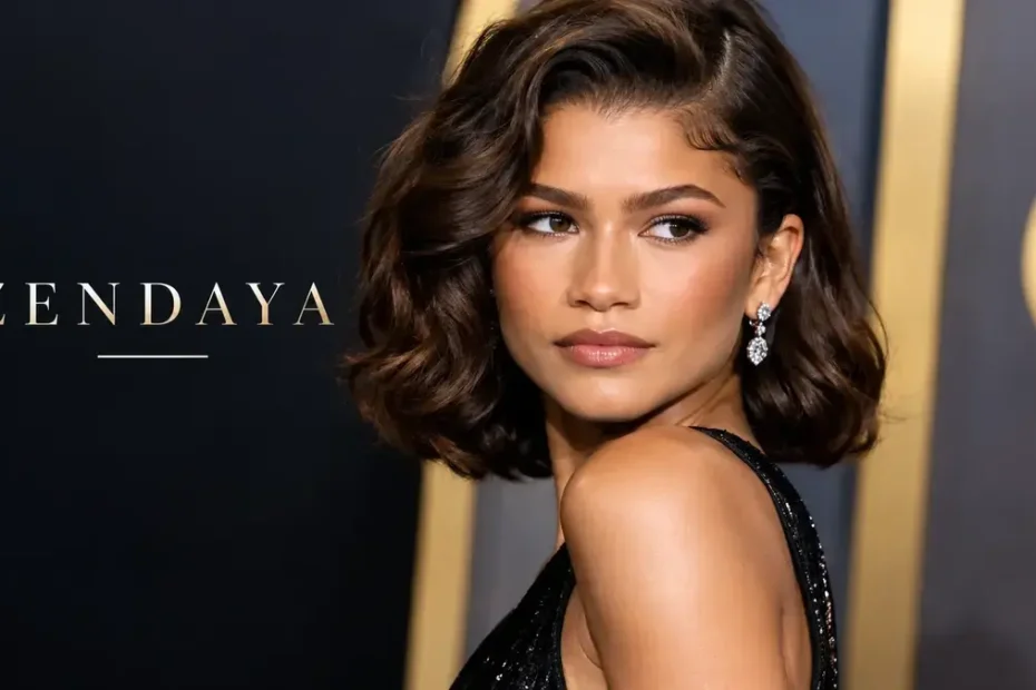 Zendaya glamorous portrait in an elegant black dress