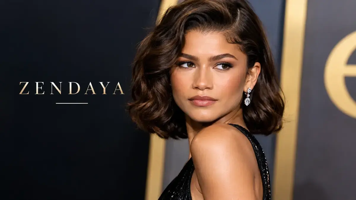 Zendaya glamorous portrait in an elegant black dress
