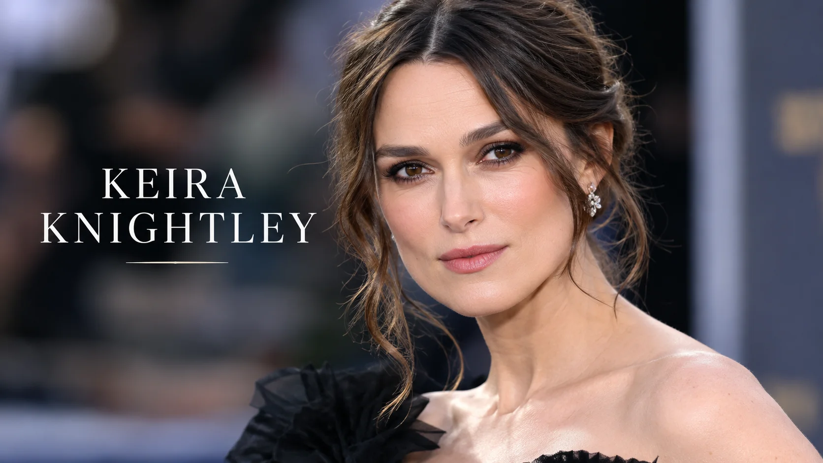 Keira Knightley portrait in an elegant black gown